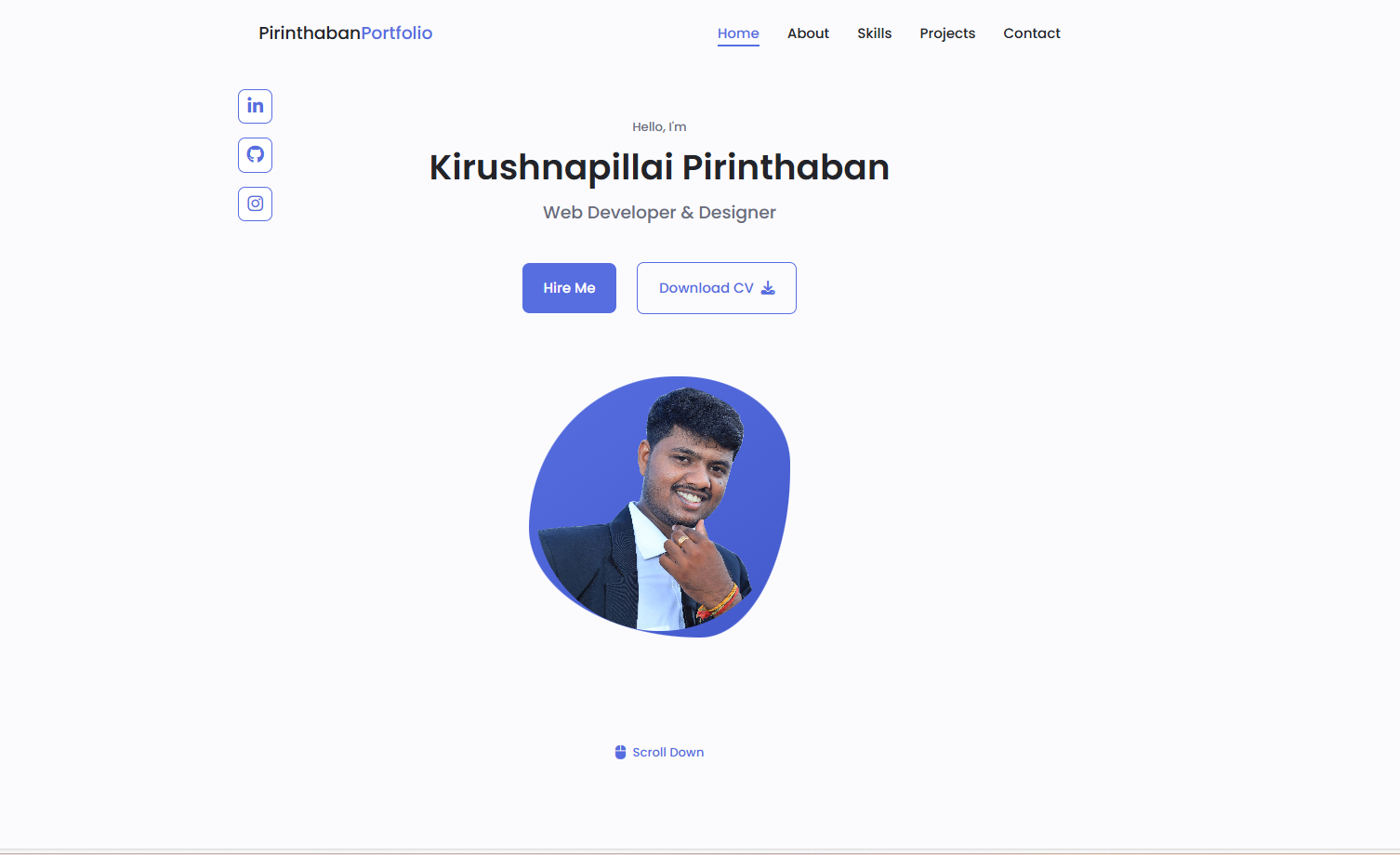 Portfolio Website - Modern responsive portfolio template by Pirinthaban